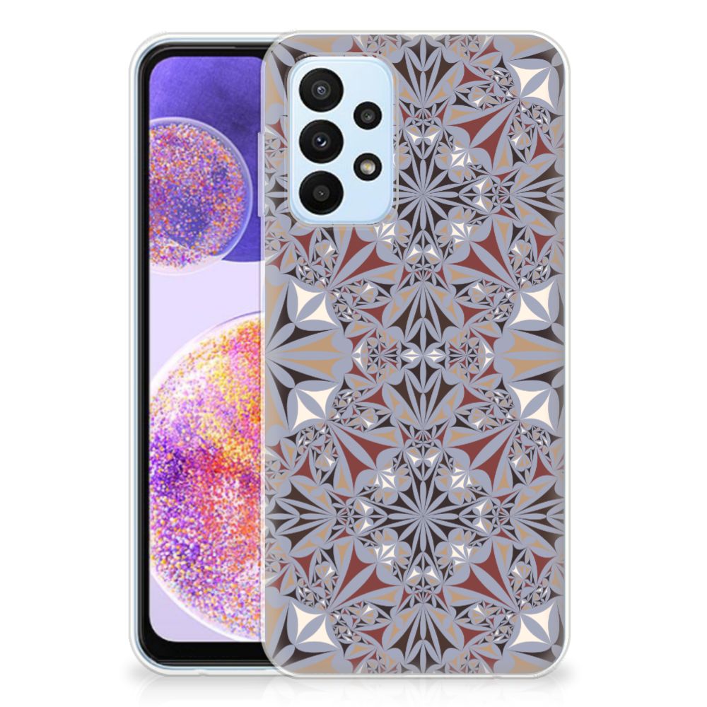 Samsung Galaxy A23 TPU Siliconen Hoesje Flower Tiles B2C Telecom