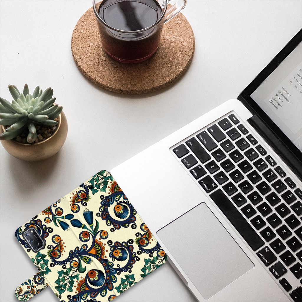 Wallet Case OPPO A72 | OPPO A52 Barok Flower