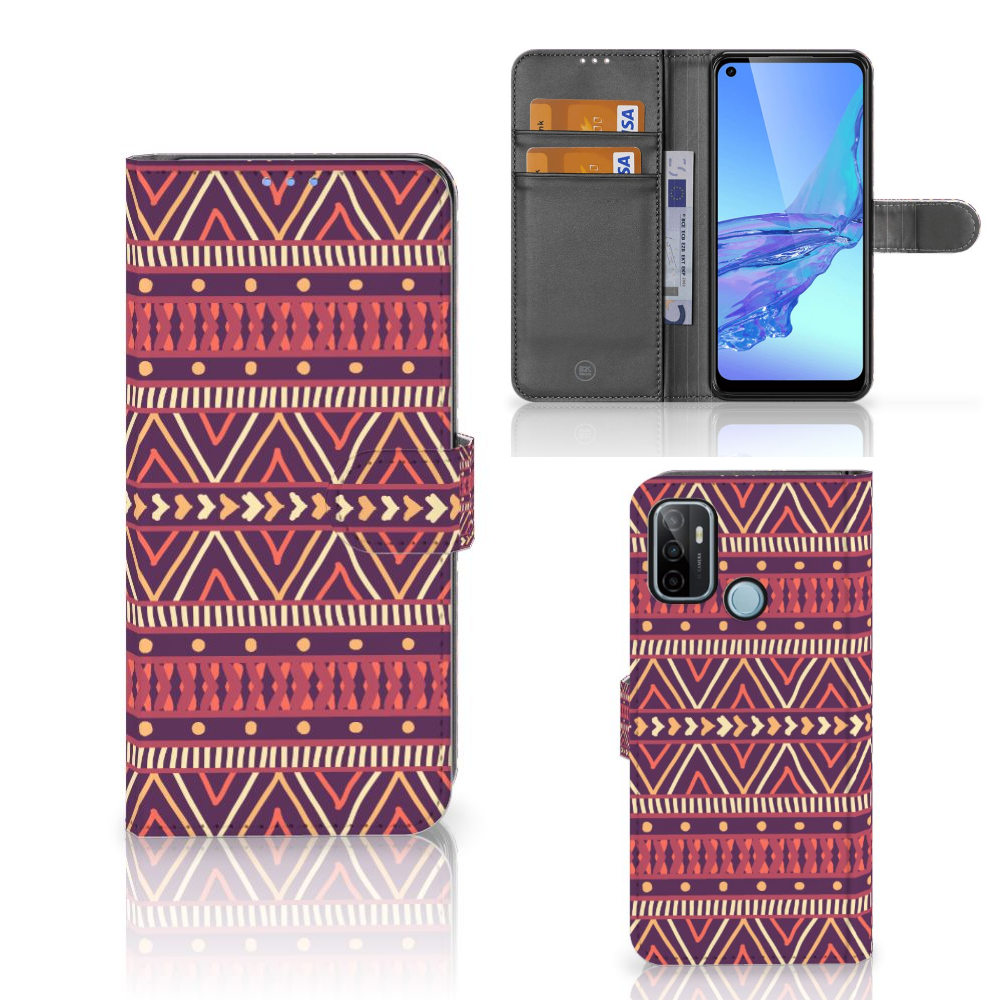 OPPO A53 | OPPO A53s Telefoon Hoesje Aztec Paars