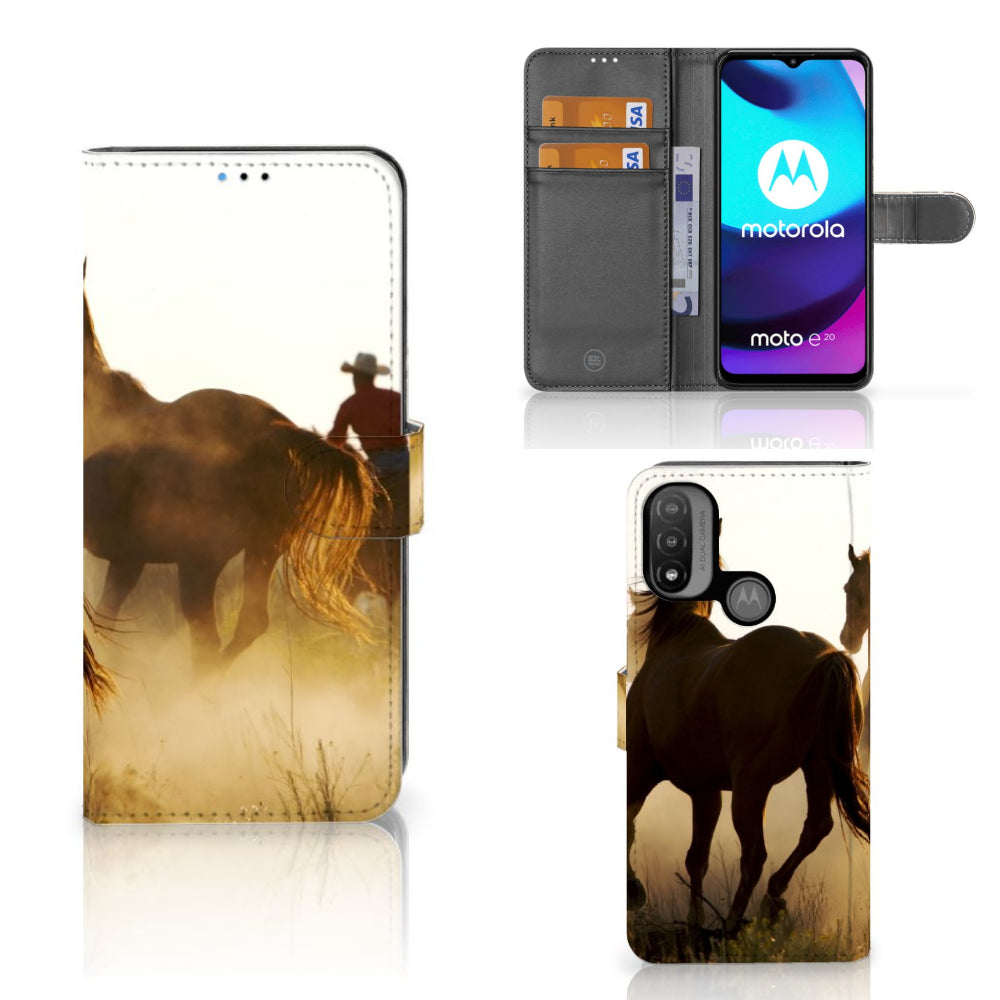 Motorola Moto E20 | E30 | E40 Telefoonhoesje met Pasjes Design Cowboy