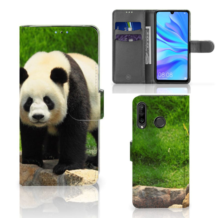 Huawei P30 Lite (2020) Telefoonhoesje met Pasjes Panda