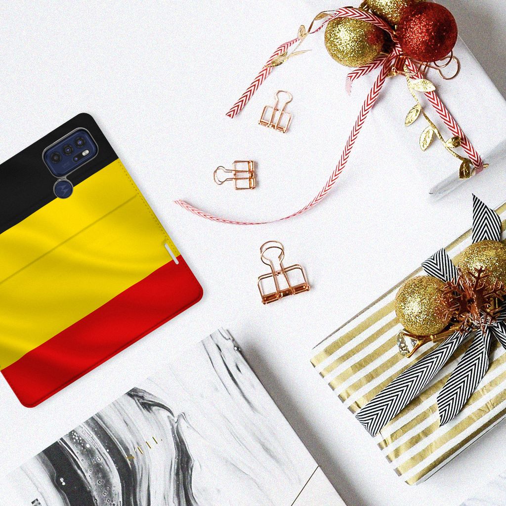 Motorola Moto G60s Standcase Belgische Vlag - B2C Telecom