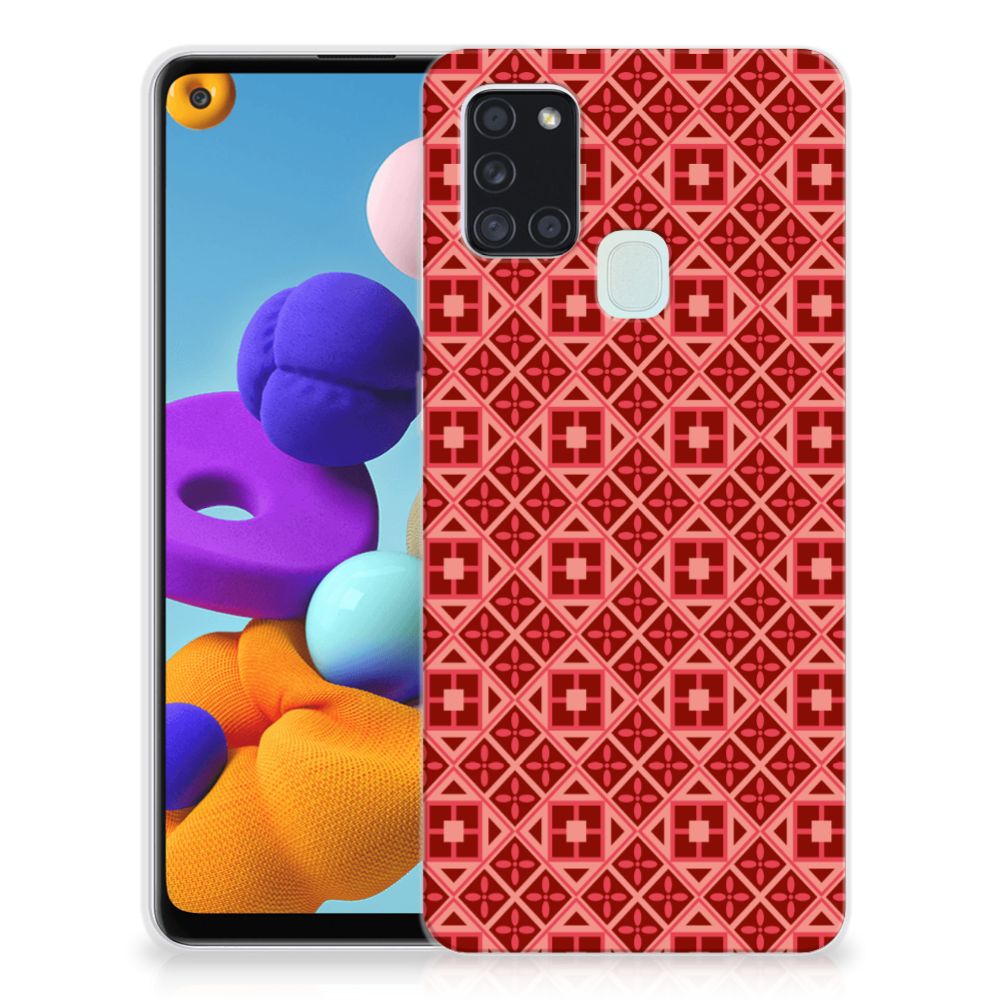 Samsung Galaxy A21s TPU bumper Batik Rood