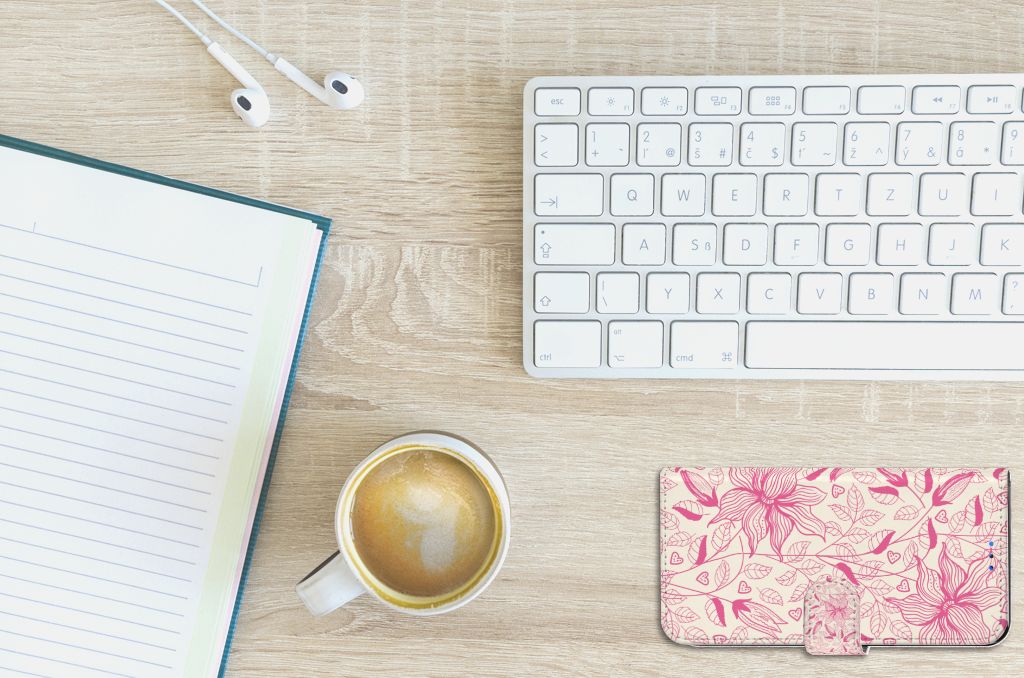 Huawei P Smart 2020 Hoesje Pink Flowers