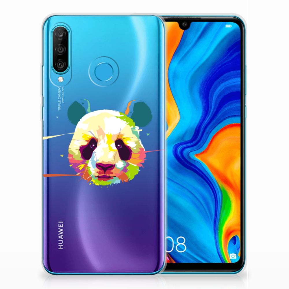 Huawei P30 Lite Telefoonhoesje met Naam Panda Color