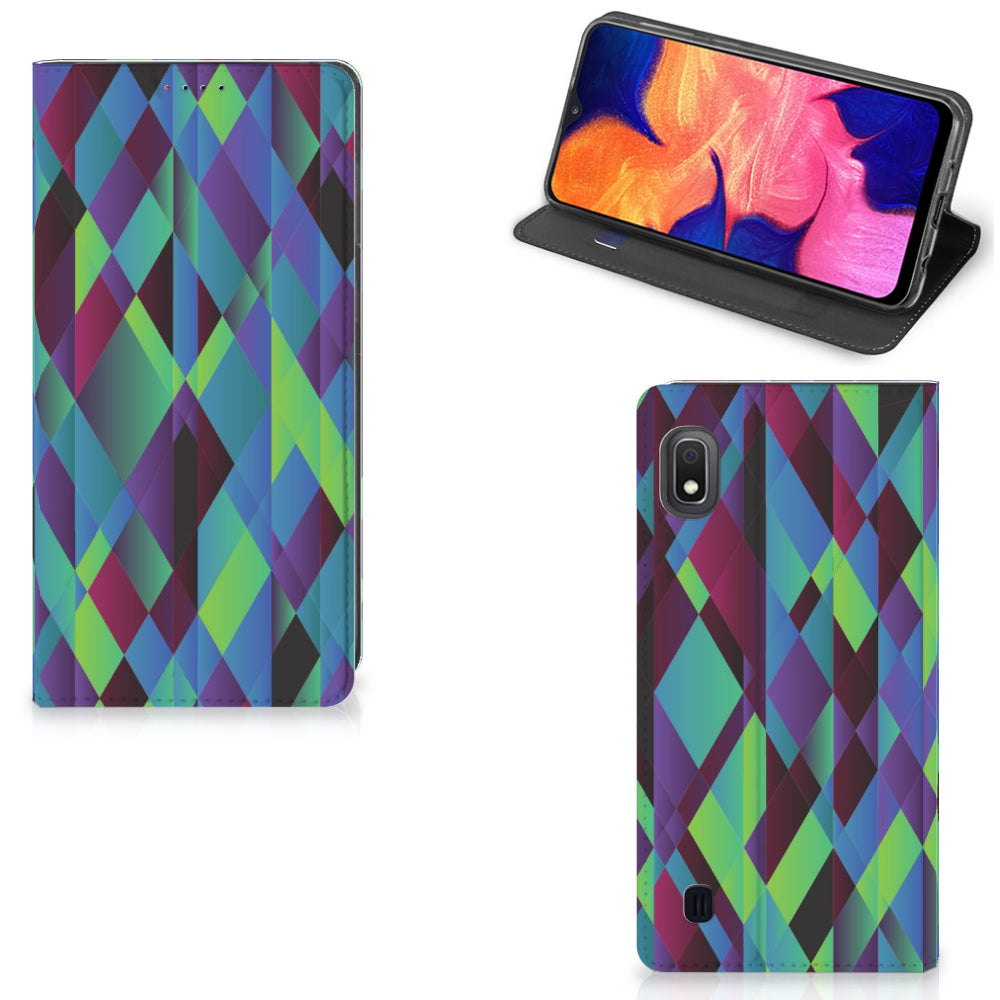 Samsung Galaxy A10 Stand Case Abstract Green Blue