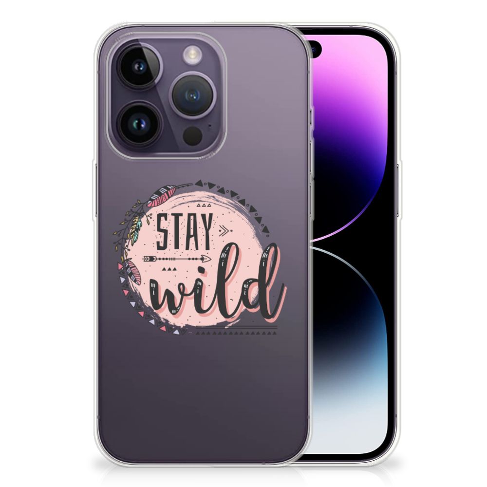 Apple iPhone 14 Pro Telefoonhoesje met Naam Boho Stay Wild B2C Telecom