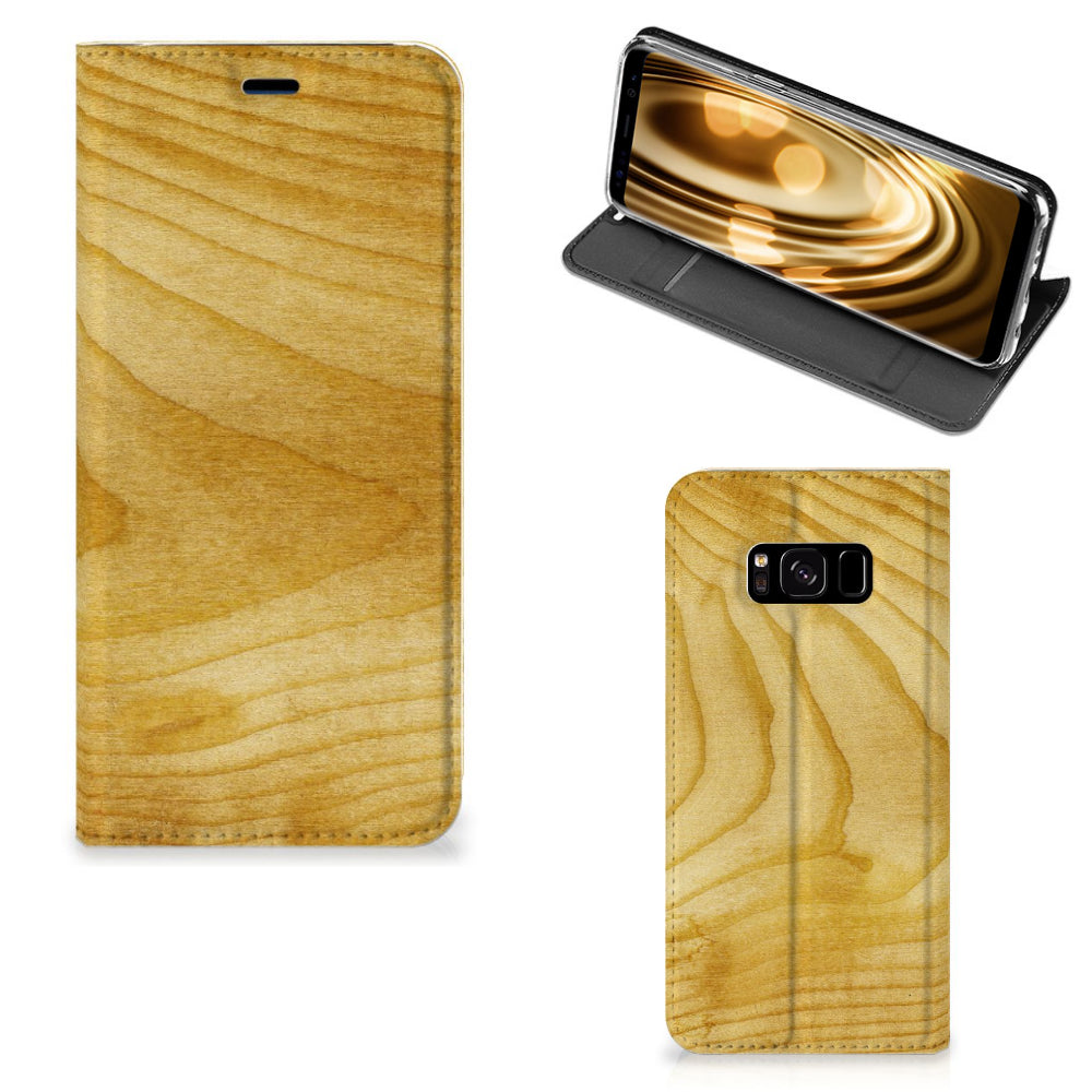 Samsung Galaxy S8 Book Wallet Case Licht Hout