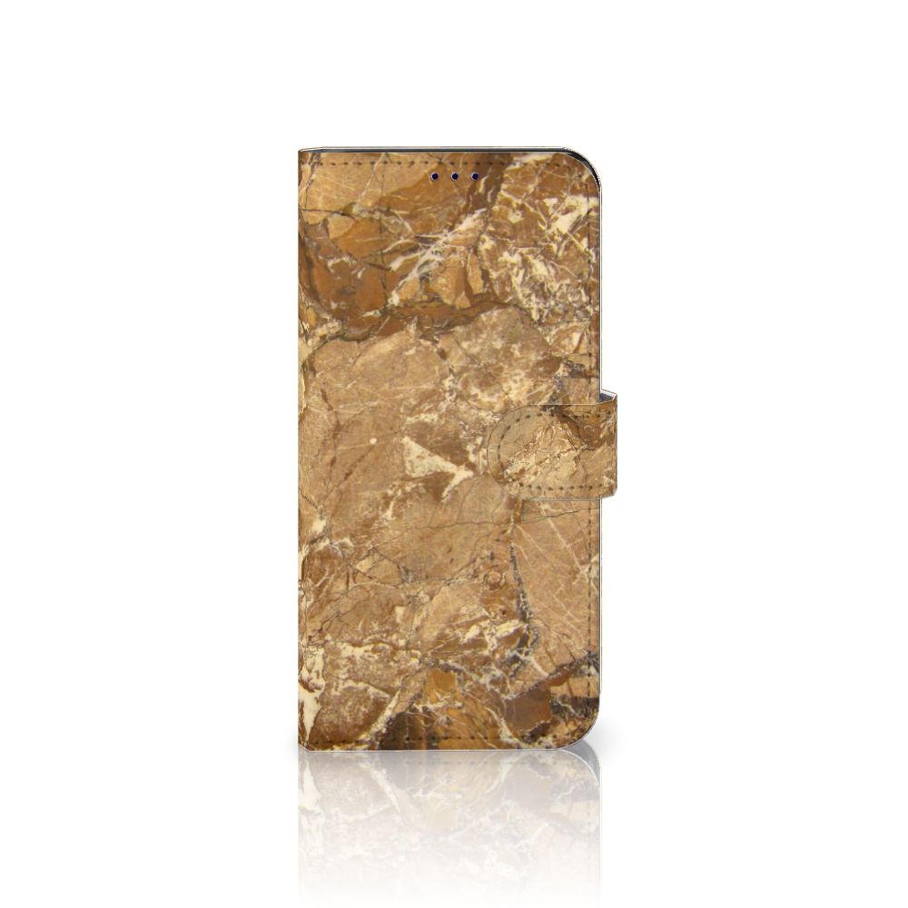 OnePlus Nord CE 2 Bookcase Marmer Creme met luxe marmerlook en sterke TPU-siliconen bescherming.