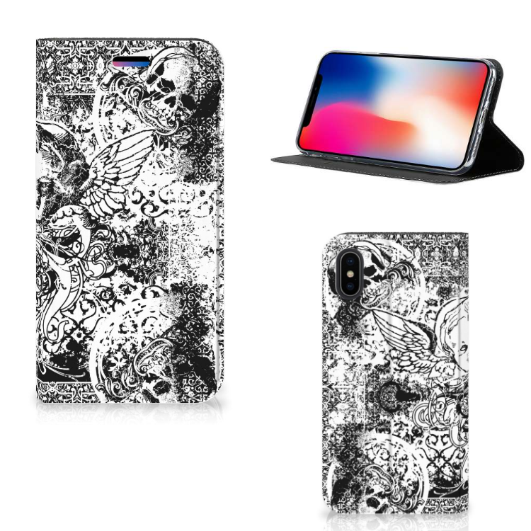 Mobiel BookCase Apple iPhone X | Xs Skulls Angel