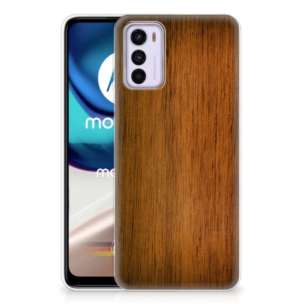 Motorola Moto G42 Bumper Hoesje Donker Hout B2C Telecom