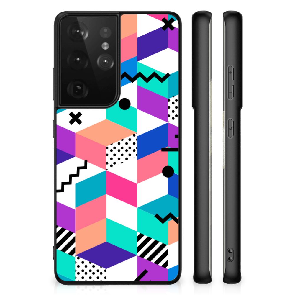 Samsung Galaxy S21 Ultra Backcover Blokken Kleurrijk B2C Telecom