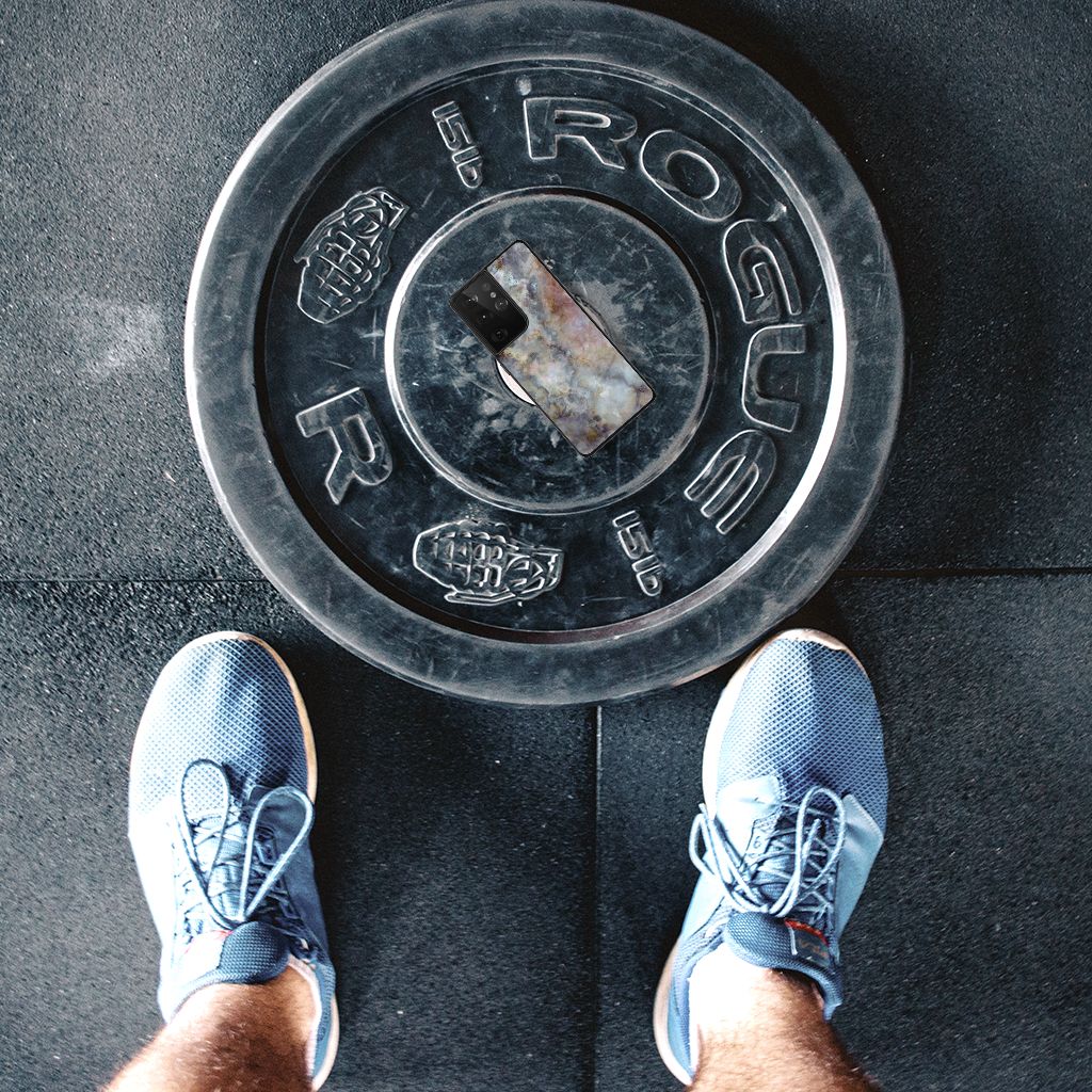 Samsung Galaxy S21 Ultra Marmeren Print Telefoonhoesje Marmer Grijs B2C Telecom