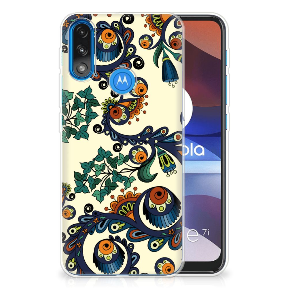 Siliconen Hoesje Motorola Moto E7/E7i Power Barok Flower