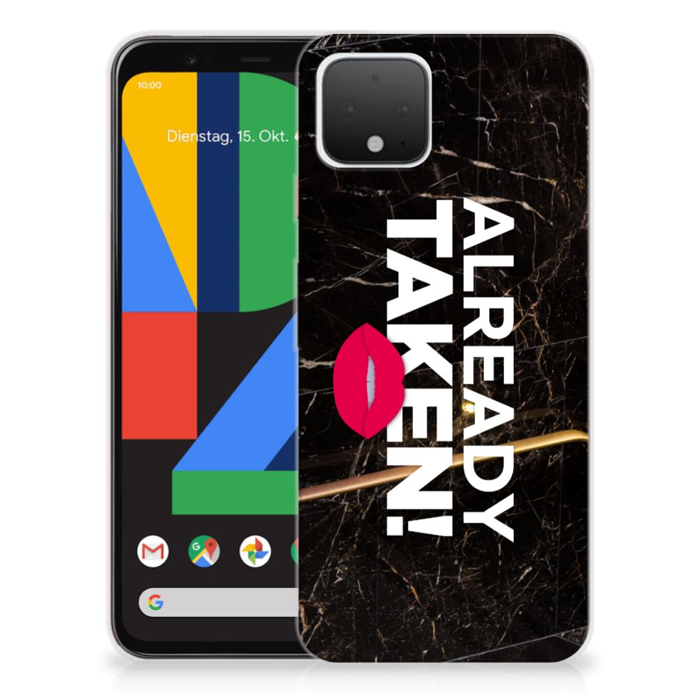 Google Pixel 4 Siliconen hoesje met naam Already Taken Black