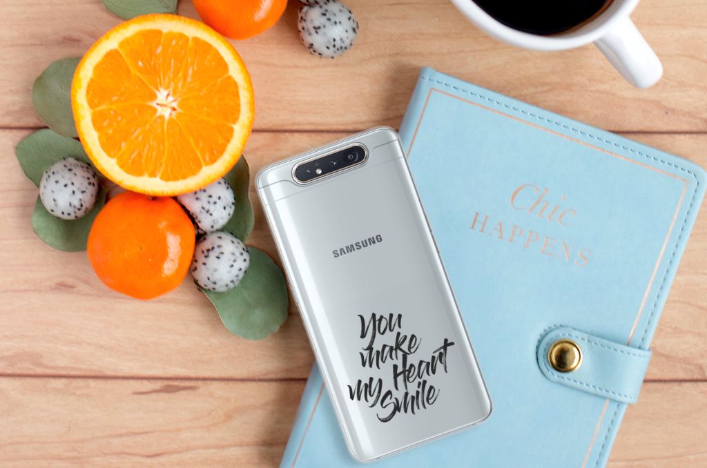 Samsung Galaxy A80 Siliconen hoesje met naam Heart Smile