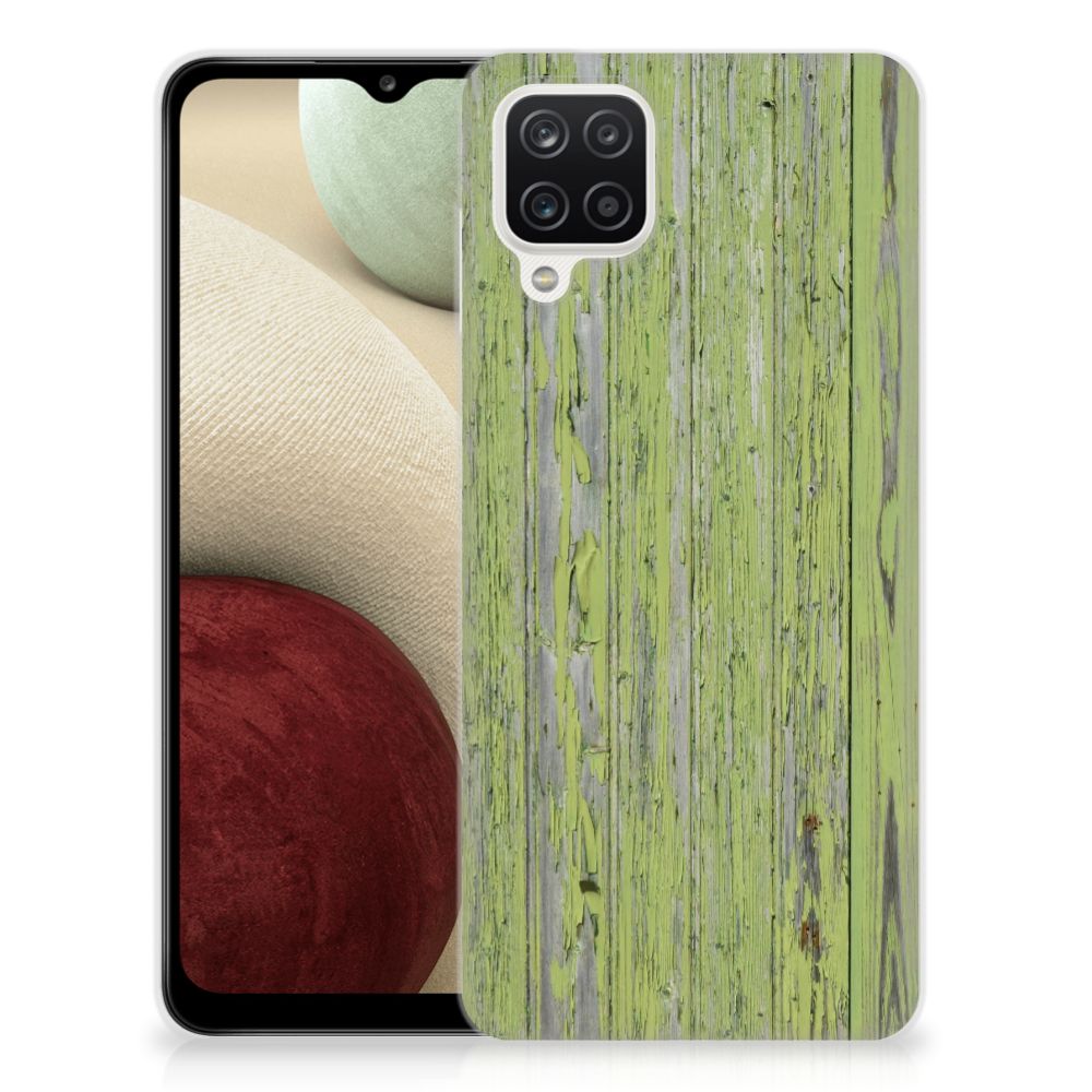 Samsung Galaxy A12 Bumper Hoesje Green Wood