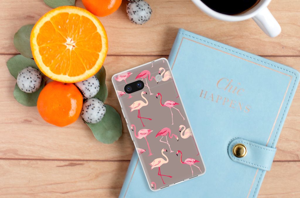 Google Pixel 7A TPU Hoesje Flamingo