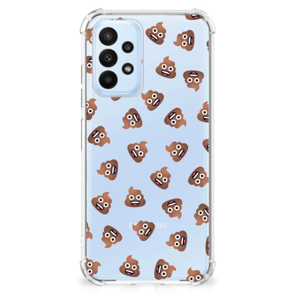 Doorzichtige Silicone Hoesje voor Samsung Galaxy A23 Poep Emojis - B2C Telecom