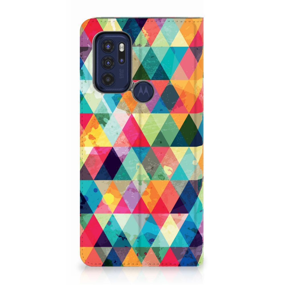 Motorola Moto G60s Hoesje met Magneet Geruit - B2C Telecom