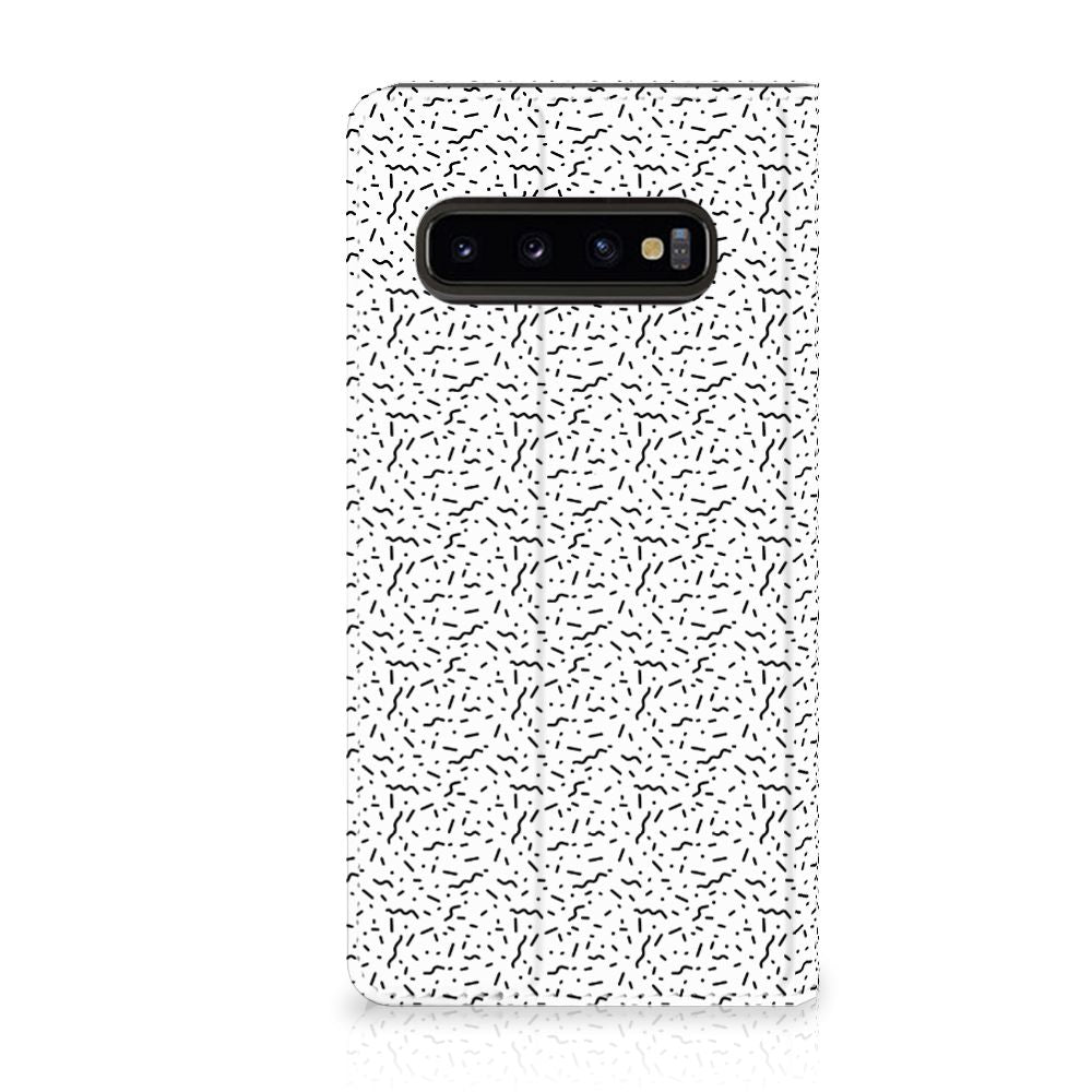 Samsung Galaxy S10 Hoesje met Magneet Stripes Dots