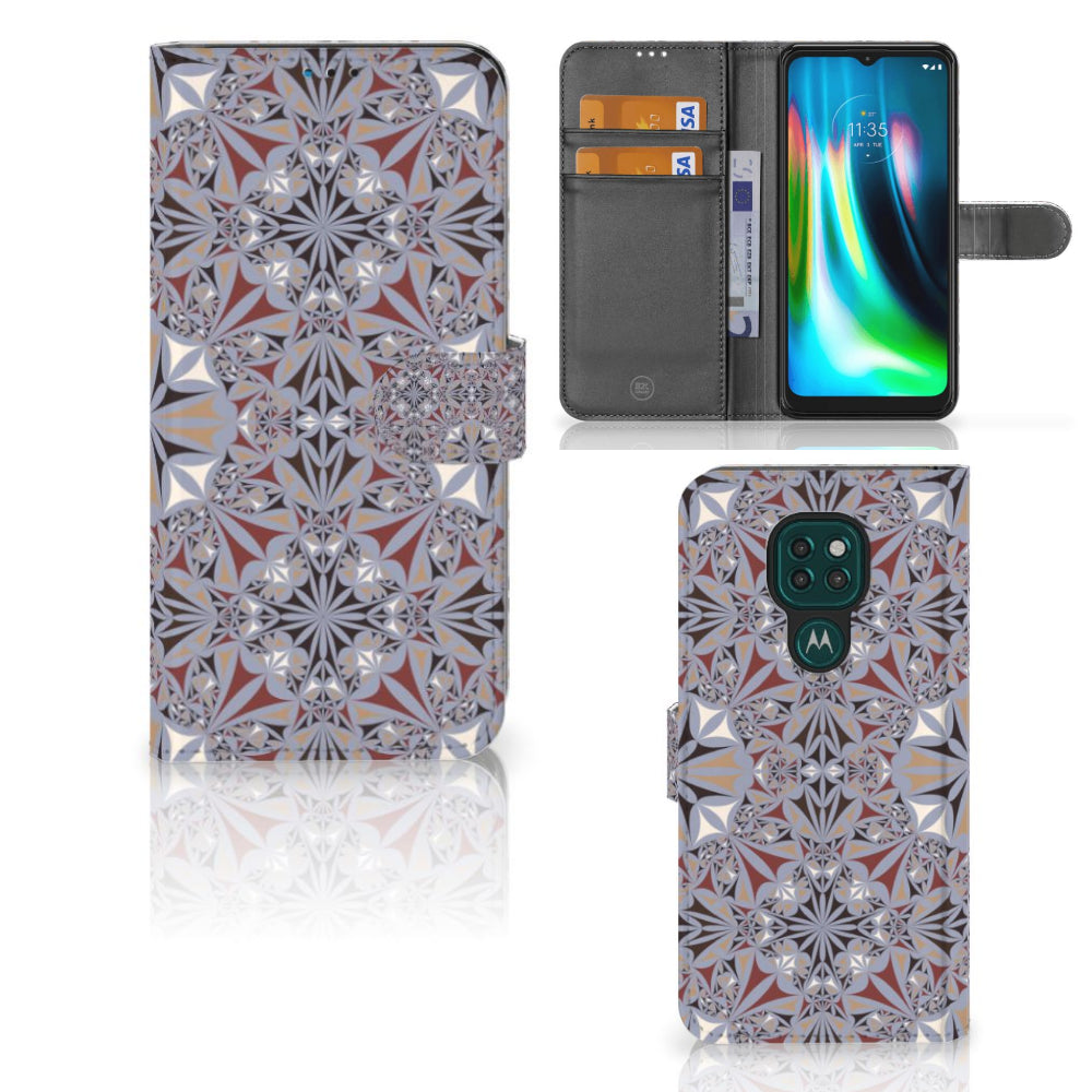 Motorola Moto G9 Play | E7 Plus Bookcase Flower Tiles