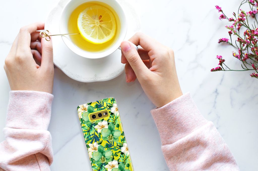 Samsung Galaxy S10e TPU Case Orchidee Groen