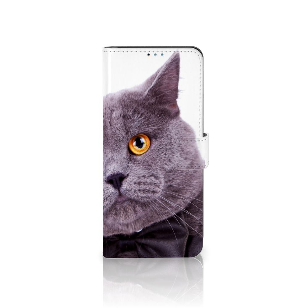 Motorola Moto G9 Plus Telefoonhoesje met Pasjes Kat