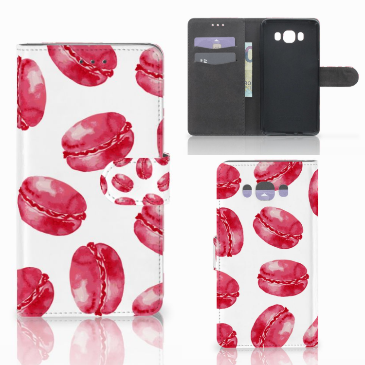 Samsung Galaxy J7 2016 Book Cover Pink Macarons