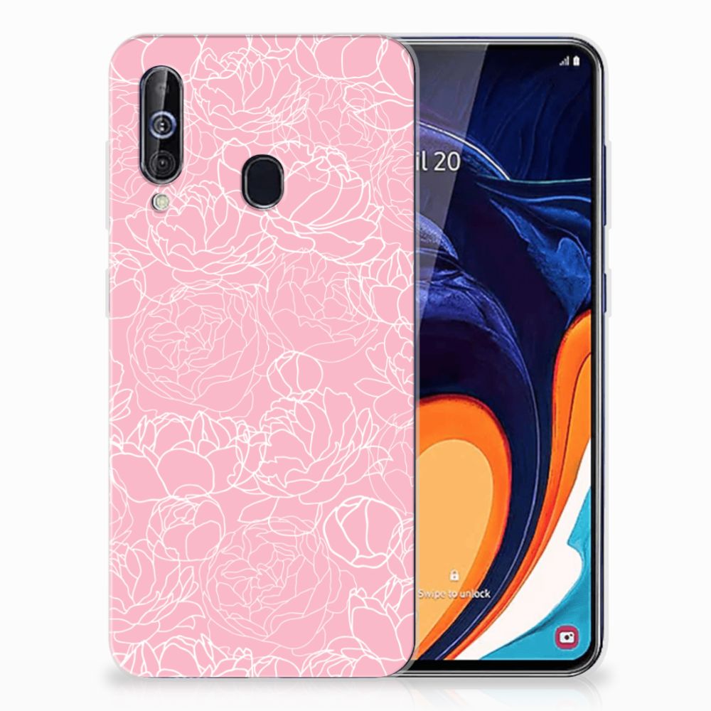 Samsung Galaxy A60 TPU Case White Flowers