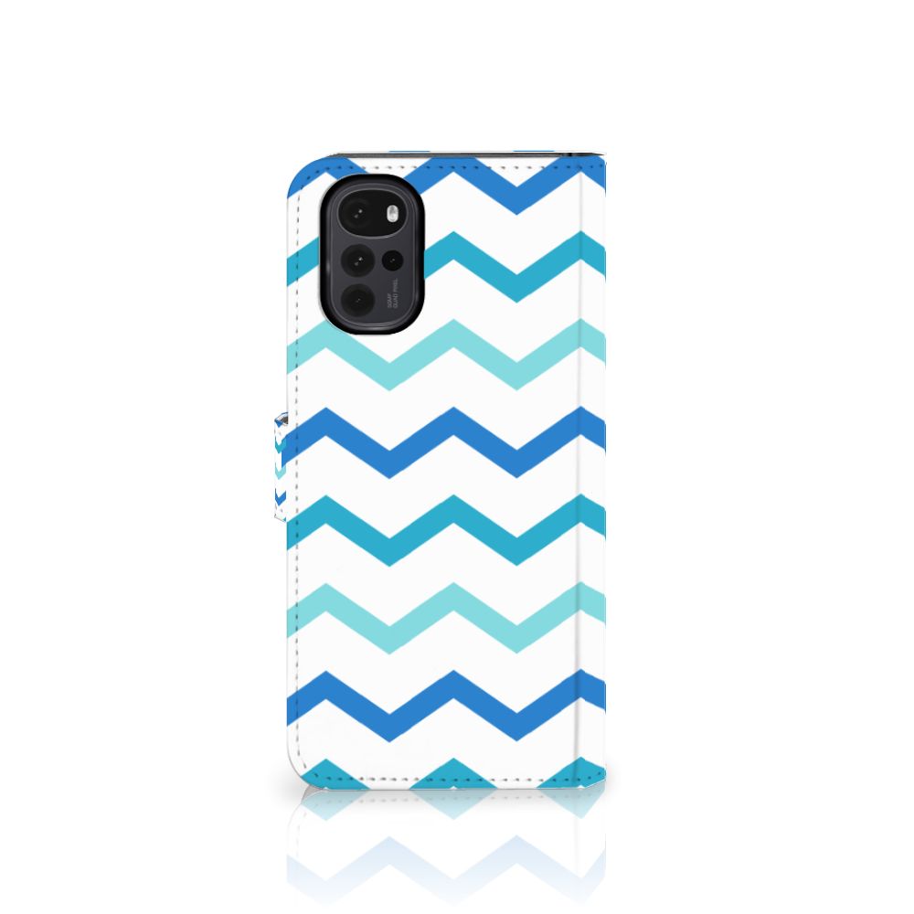 Motorola Moto G22 Telefoon Hoesje Zigzag Blauw