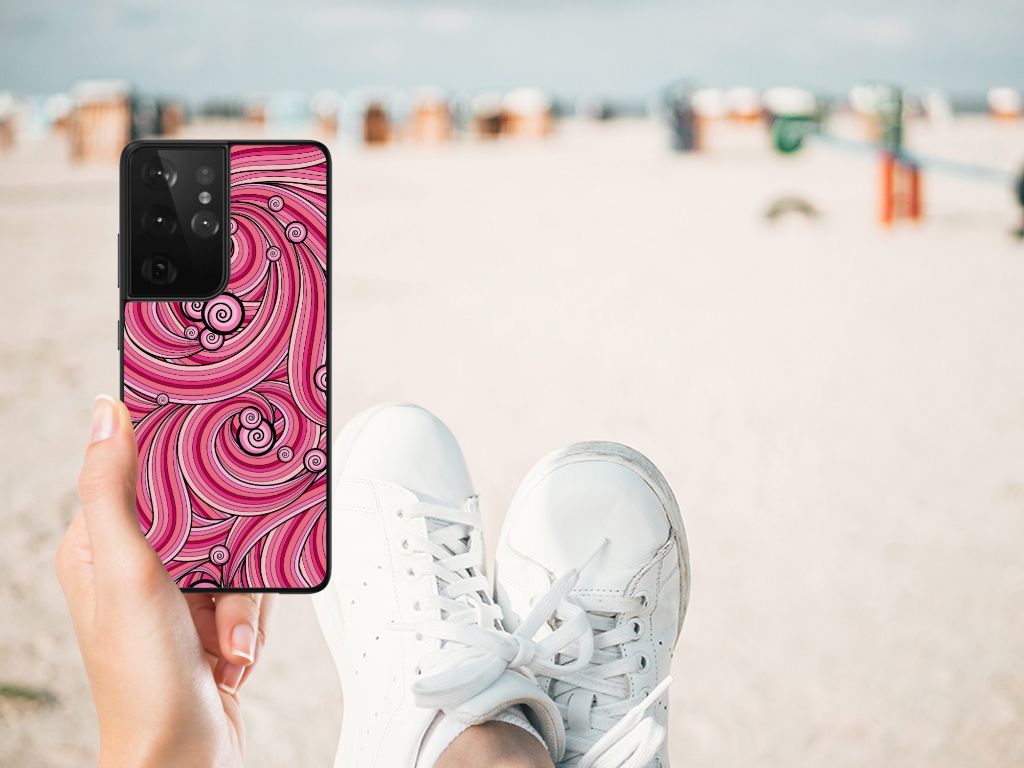 Samsung Galaxy S21 Ultra Leuk Telefoonhoesje Swirl Pink B2C Telecom