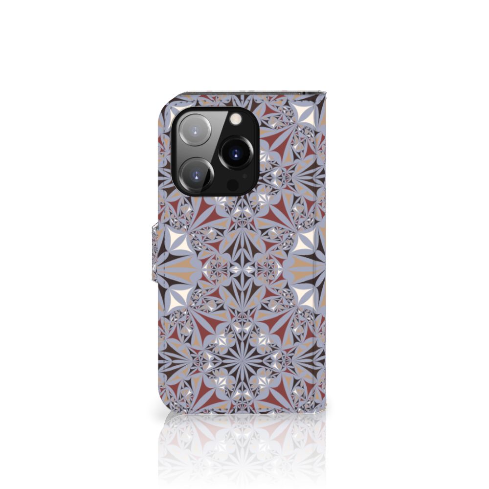 iPhone 14 Pro Bookcase Flower Tiles