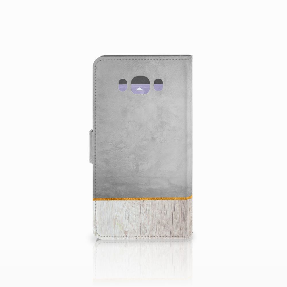 Samsung Galaxy J7 2016 Book Style Case Wood Concrete