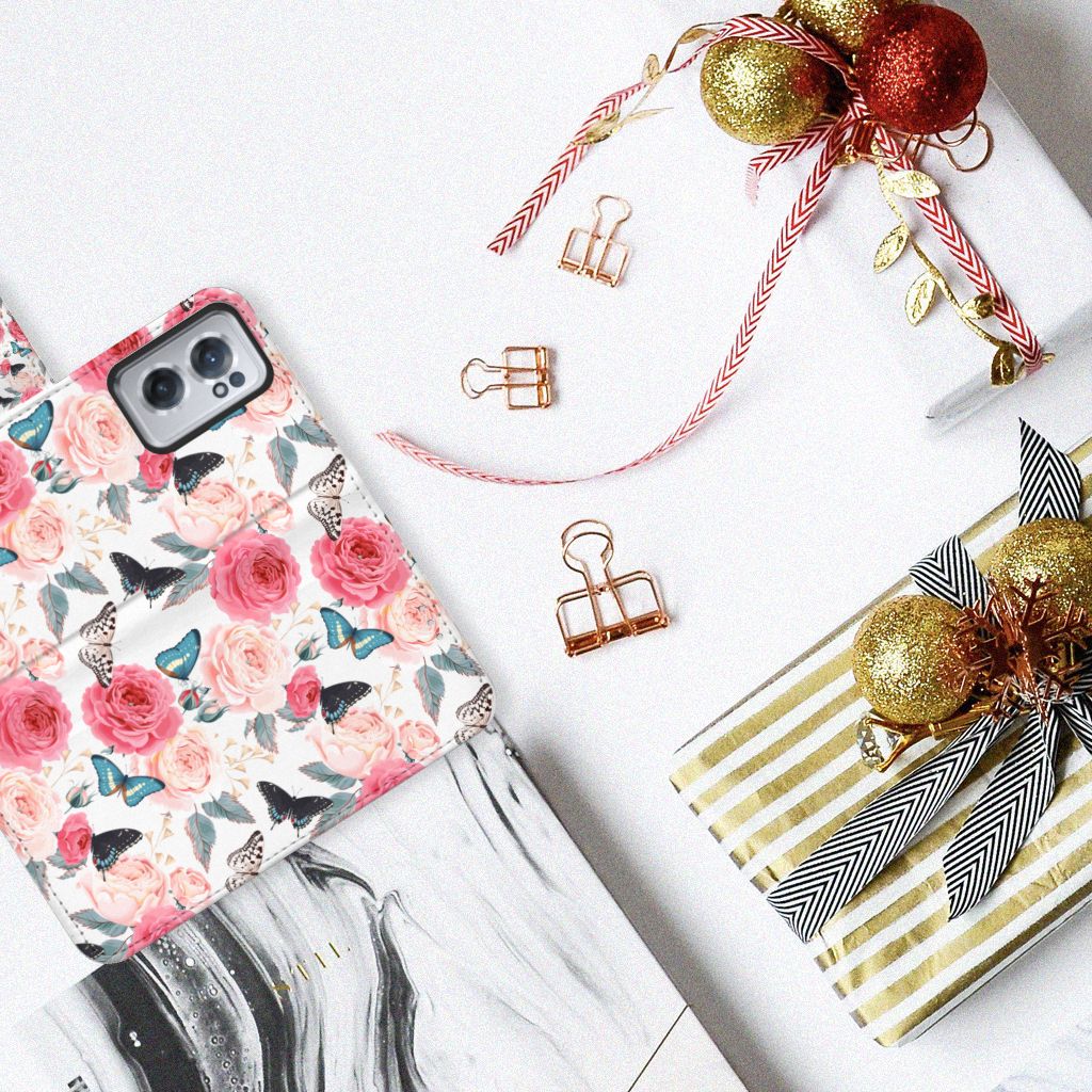 OnePlus Nord CE 2 Hoesje Butterfly Roses