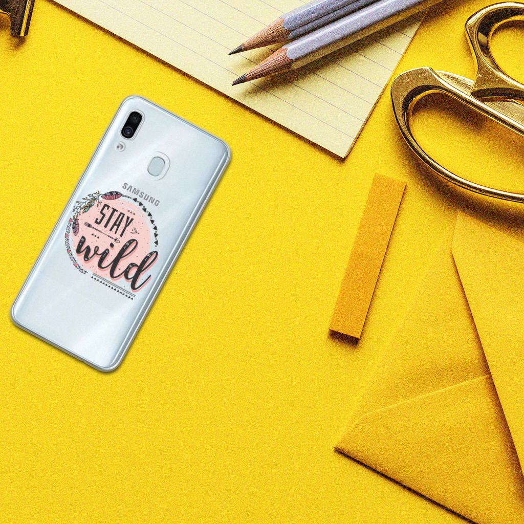 Samsung Galaxy A30 Telefoonhoesje met Naam Boho Stay Wild