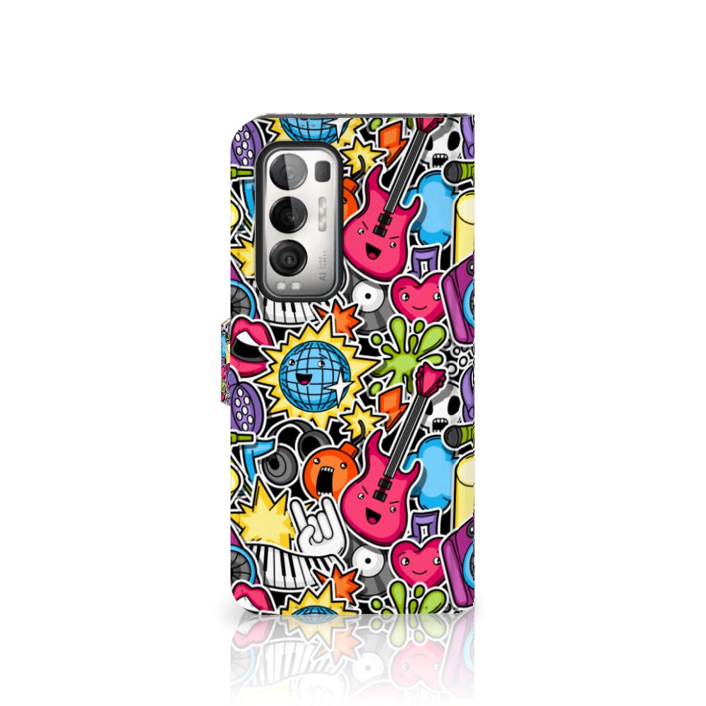 OPPO Find X3 Neo 5G Wallet Case met Pasjes Punk Rock