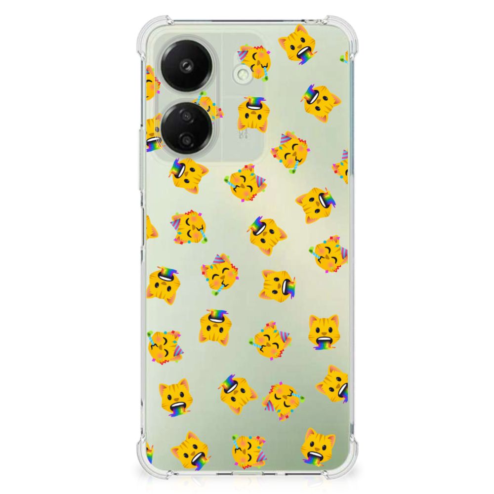 Doorzichtige Silicone Hoesje voor Xiaomi Redmi 13C 4G Katten Emojis