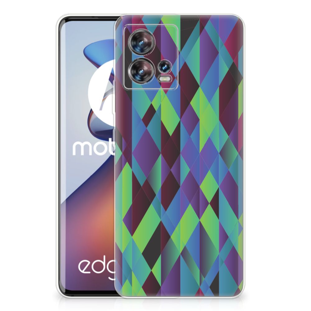 Motorola Edge 30 Fusion TPU Hoesje Abstract Green Blue B2C Telecom