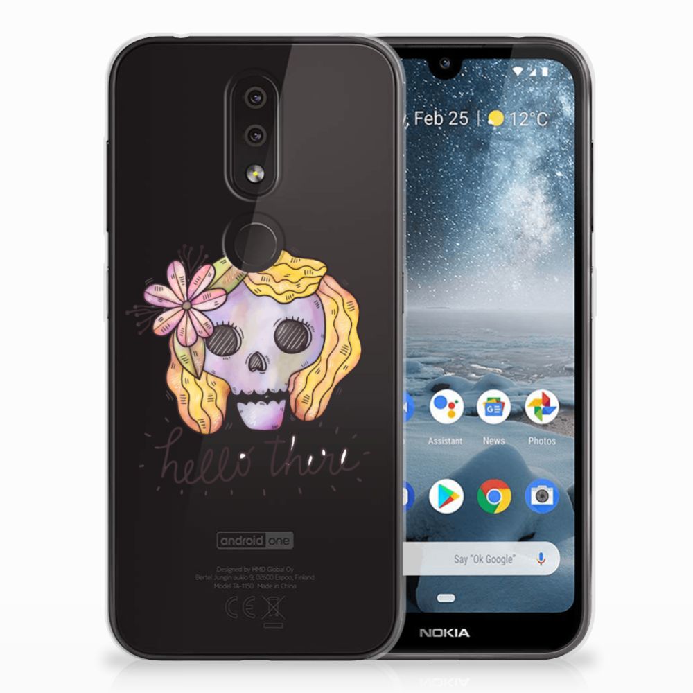 Silicone Back Case Nokia 4.2 Boho Skull