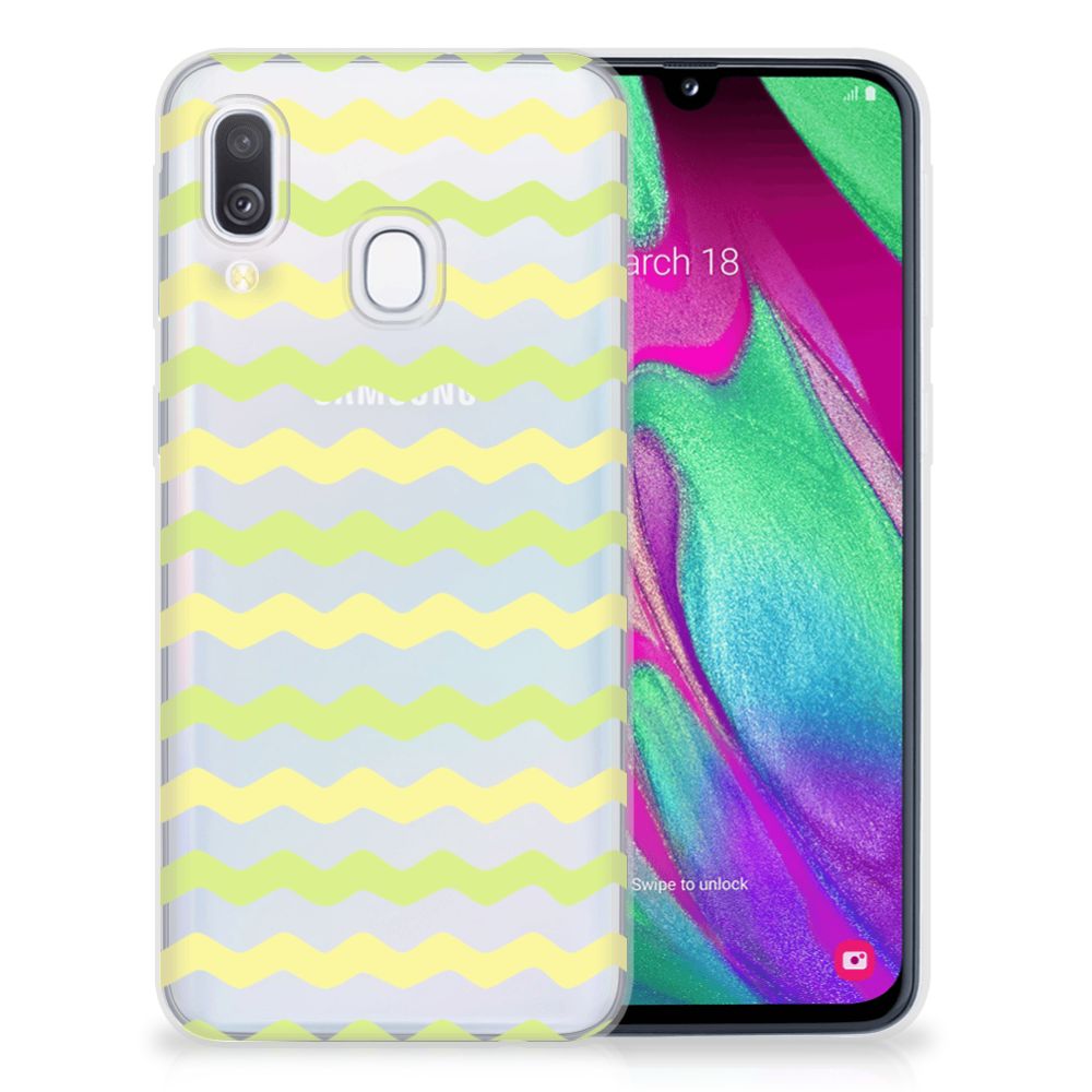 Samsung Galaxy A40 TPU bumper Waves Yellow