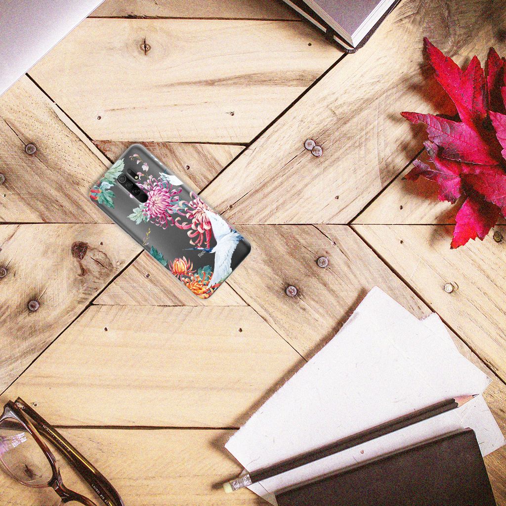 Xiaomi Redmi 9 TPU Hoesje Bird Flowers B2C Telecom