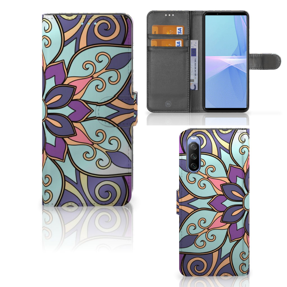 Sony Xperia 10 III Hoesje Purple Flower