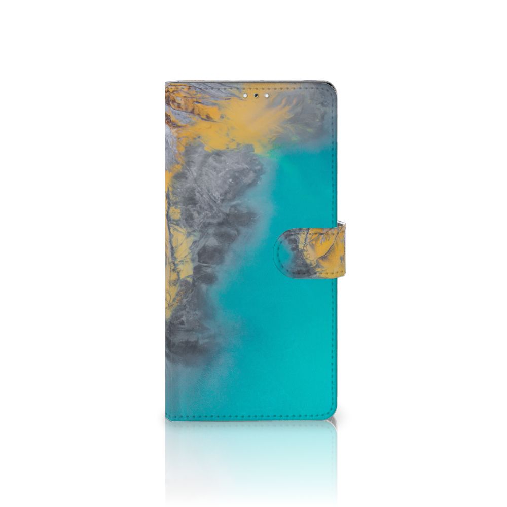 Samsung Galaxy S22 Ultra Bookcase Marble Blue Gold