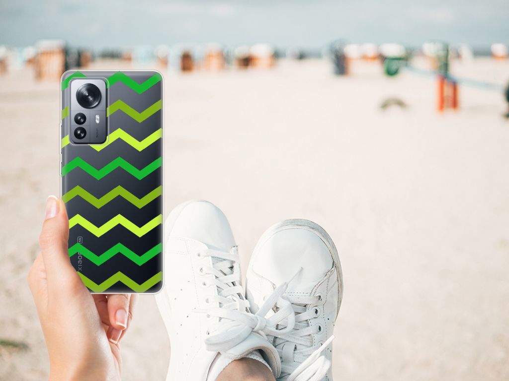 Xiaomi 12 Pro TPU bumper Zigzag Groen