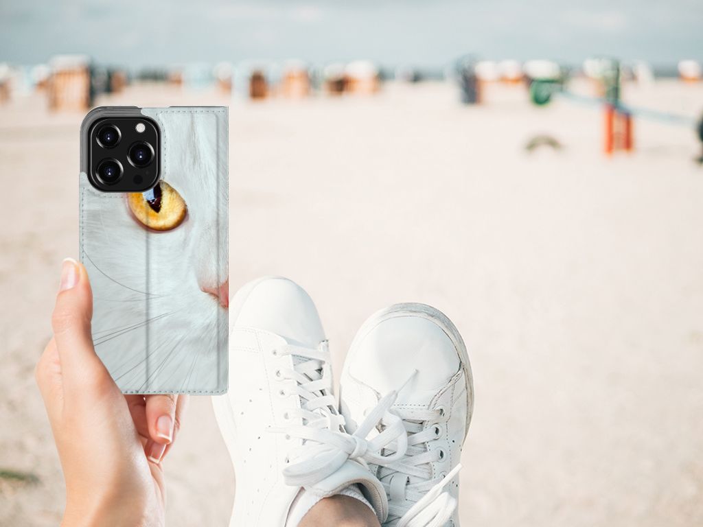 iPhone 13 Pro Hoesje maken Witte Kat - B2C Telecom