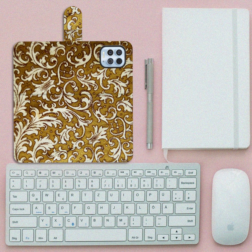 Wallet Case Motorola Moto G100 Barok Goud