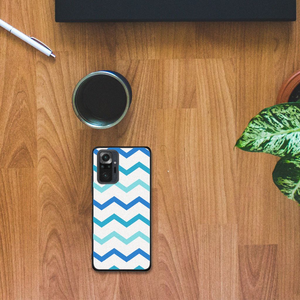 Xiaomi Redmi Note 10 Pro Back Case Zigzag Blauw B2C Telecom