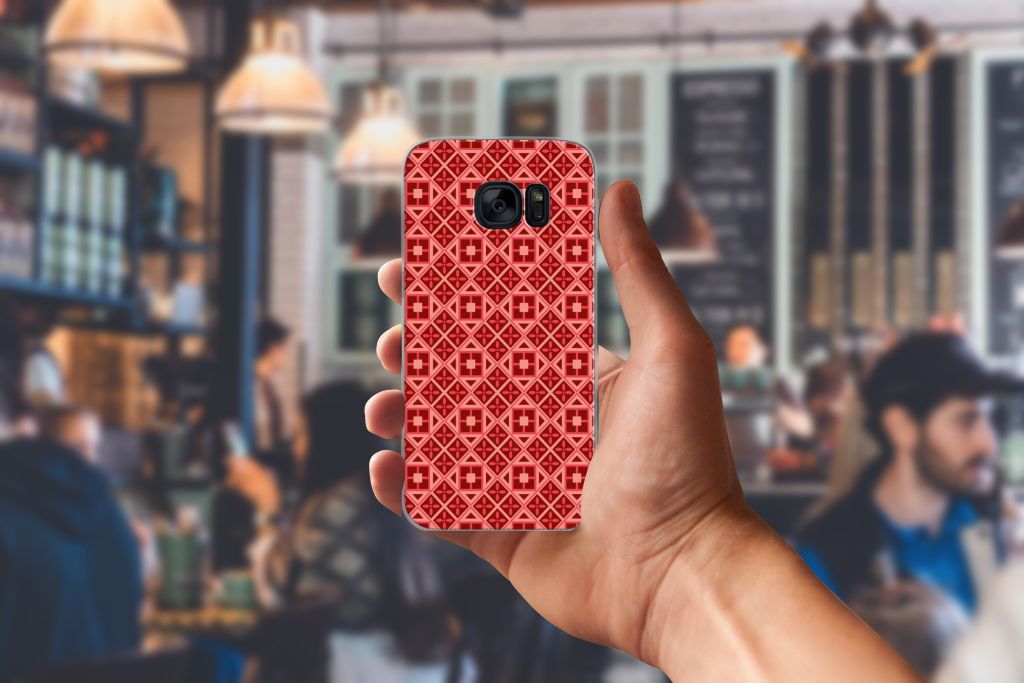 Samsung Galaxy S7 TPU bumper Batik Rood