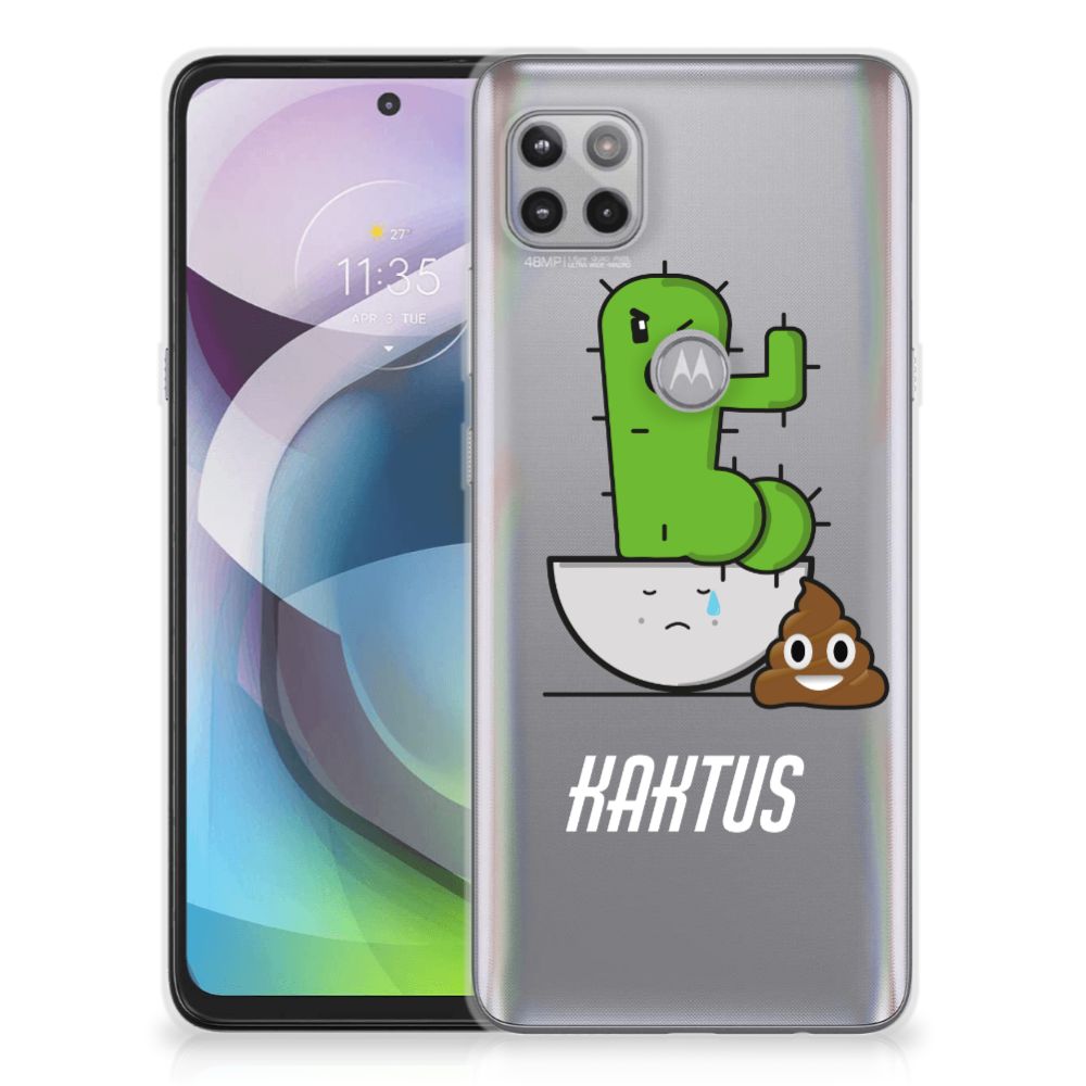 Motorola Moto G 5G Telefoonhoesje met Naam Cactus Poo B2C Telecom